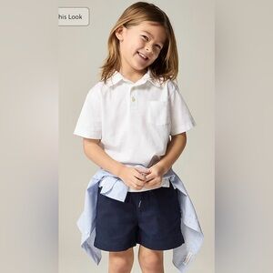 J.Crew Kids' new short-sleeve garment-dyed polo shirt in white